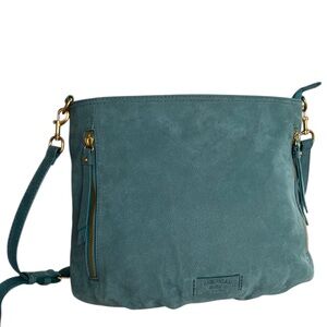 American Leather Co. Nubuck Leather Ella Crossbody Dark Teal